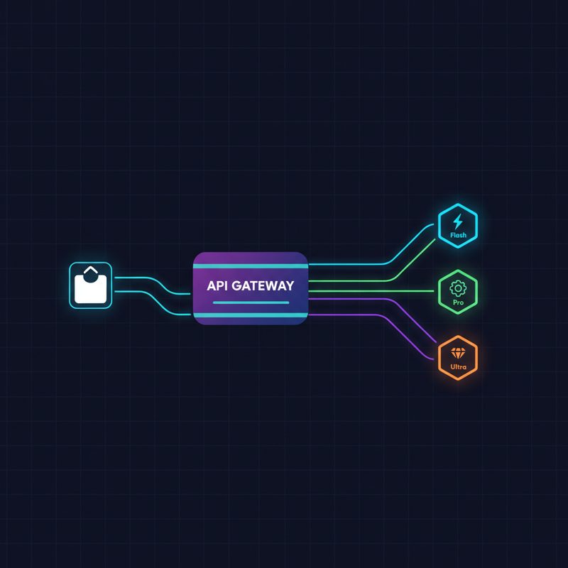 Gemini API 전체 아키텍처 다이어그램 - 클라이언트에서 Gemini 모델까지의 요청 흐름
