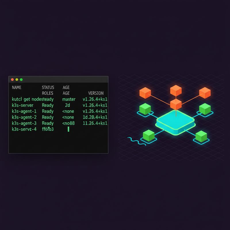 k3s 멀티 노드 클러스터 설치 완료 후 kubectl get nodes 결과 화면