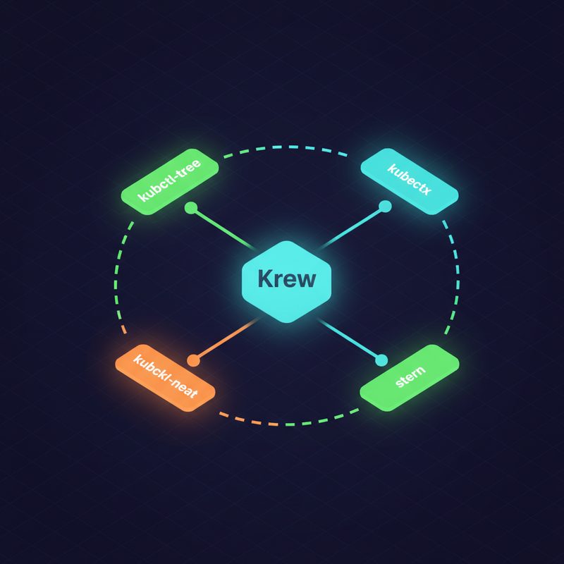 krew를 중심으로 한 kubectl 플러그인 생태계 구조 다이어그램