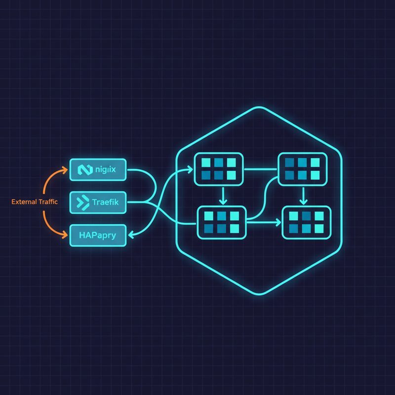 쿠버네티스 Ingress Controller 전체 아키텍처 - Nginx, Traefik, HAProxy 트래픽 흐름 비교