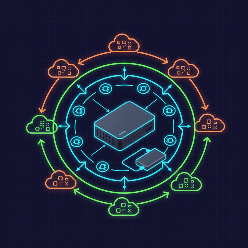 Synology NAS 백업 전략 아키텍처 — Hyper Backup과 Snapshot Replication 이중 구성 다이어그램