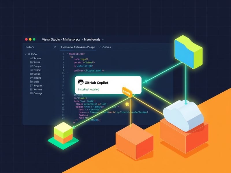 VS Code에서 GitHub Copilot 확장 설치 및 활성화 화면