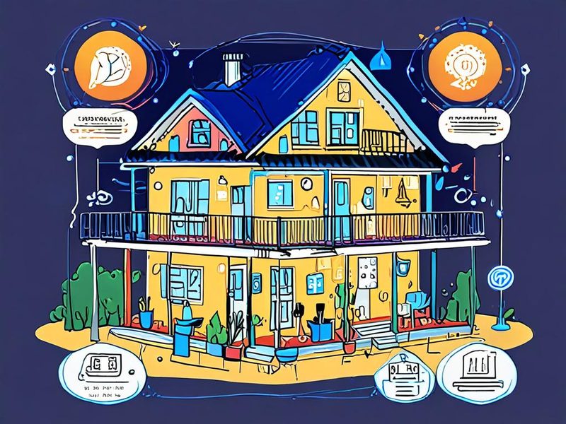Home Assistant와 Matter 프로토콜로 통합된 스마트홈 기기 개념도