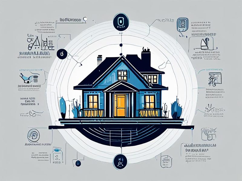 Matter와 Home Assistant 로고가 함께 그려진 미래 스마트홈 비전 인포그래픽
