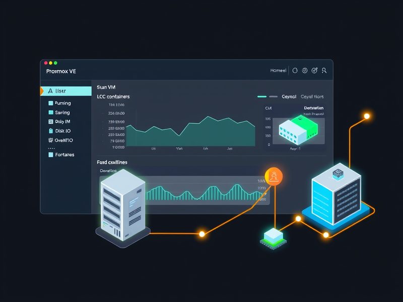 Proxmox VE 웹 인터페이스 대시보드 스크린샷