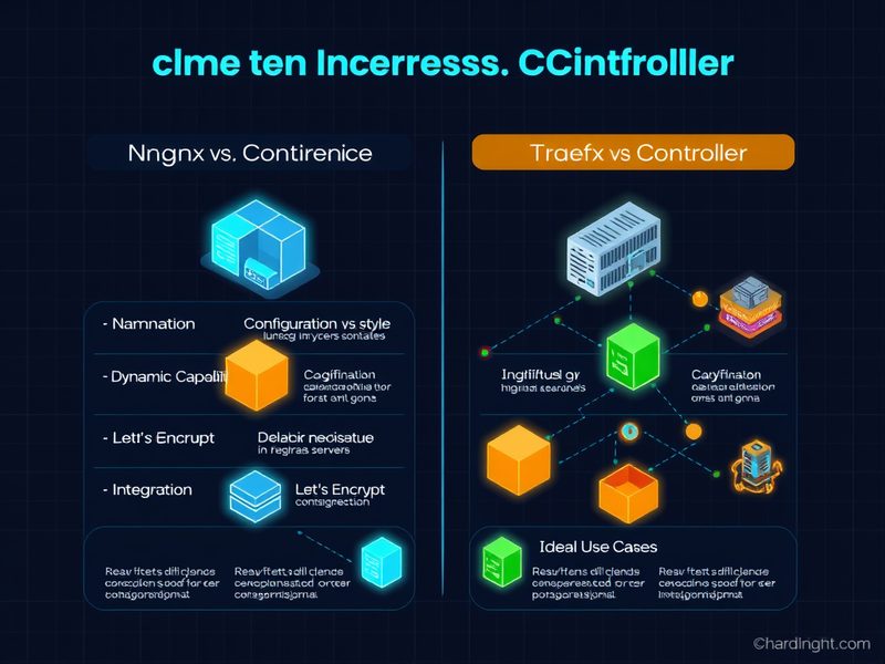 Nginx Ingress Controller와 Traefik Ingress Controller의 핵심 차이점을 요약한 인포그래픽