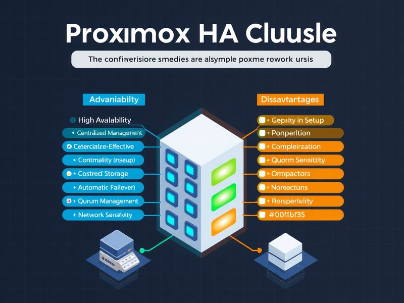Proxmox HA 클러스터의 장점과 단점을 비교한 인포그래픽